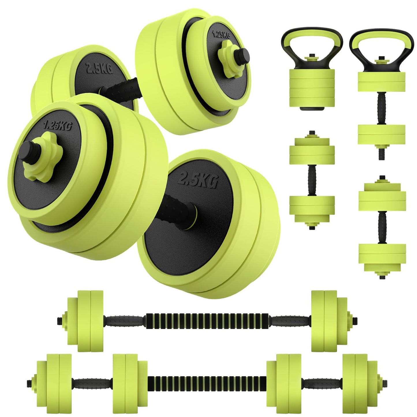 PASYOU Adjustable Dumbbells Sets, 4 in 1 Free Weight Set with Connector, Workout Weights Dumbbells Set Used as Barbell Kettlebell Push up Stand Ab Roller for Workout Gym Home Fitness
