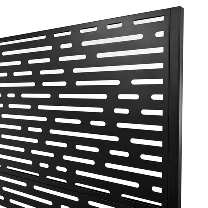 KEIKI 73"x47"x16" Planter Trellis Box with Wheels, Drainage Holes, Outdoor Resin Raised Garden Bed for Climbing Plants, Large Weather-Resistant Design, Black
