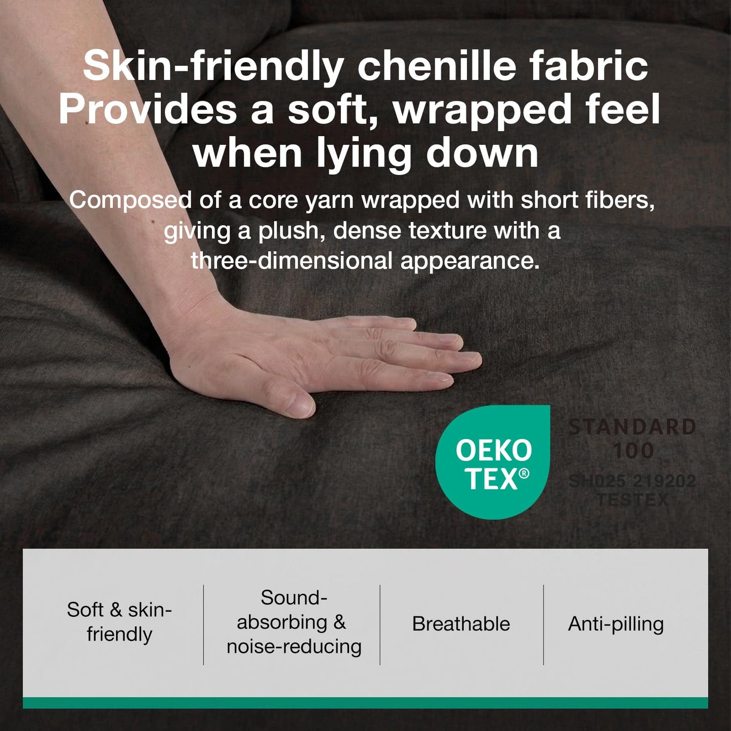 Novilla 104.3" Modular Cloud Couch, Modern Sectional Sofa with Smarts Coil® Support, Chenille Fabric, Upholstered Couch for Living Room Apartments Bedroom, No Assembly, 3 Seater + 2 Ottoman, Dark Grey