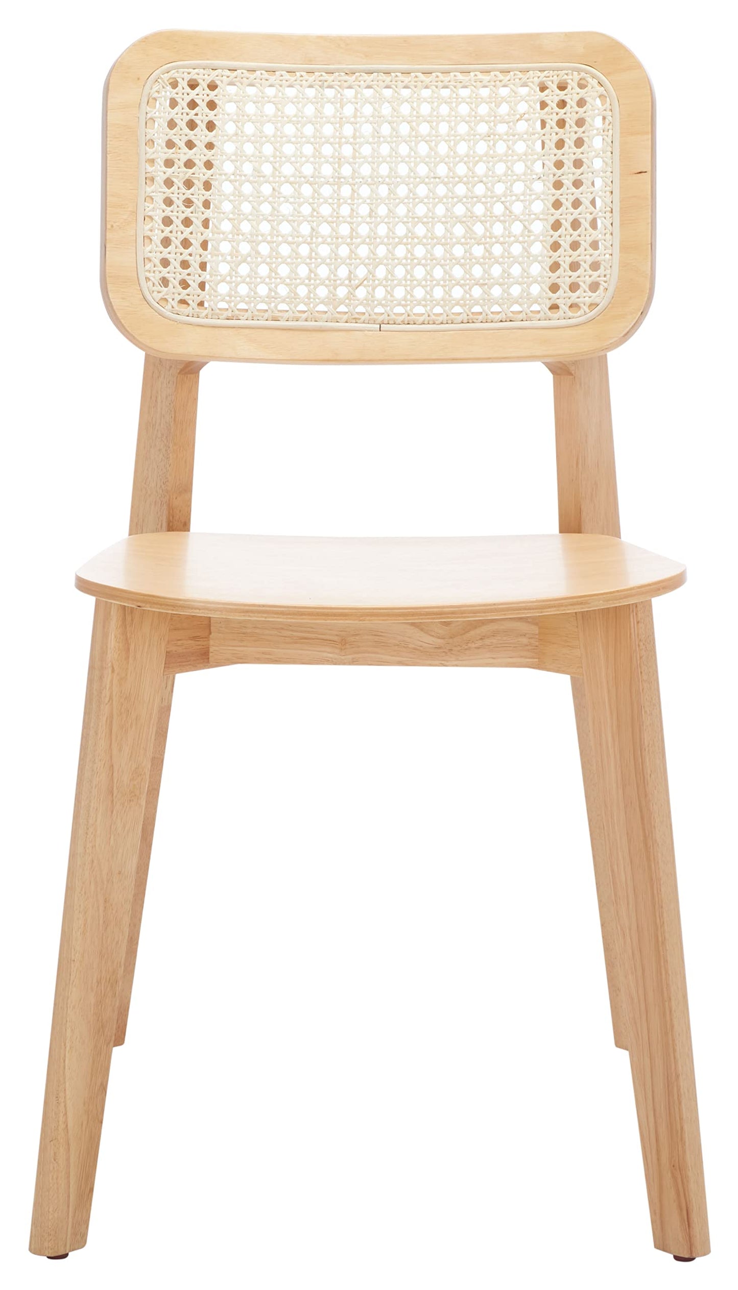 SAFAVIEH Home Collection Luz Coastal Natural Cane Rattan Dining Chair Set of 2
