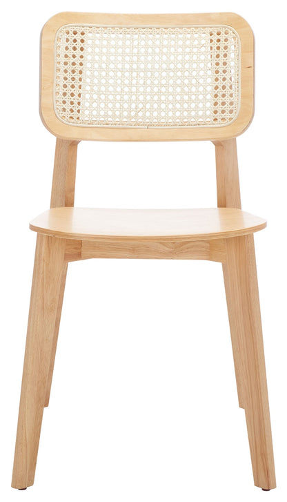 SAFAVIEH Home Collection Luz Coastal Natural Cane Rattan Dining Chair Set of 2