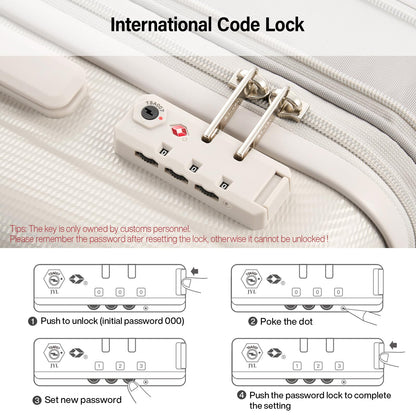Hanke Expandable Hardshell Luggage Sets 2 Piece Extra Large Suitcases with Lock,28 Inch Luggage with Spinner Wheels, Travel Suitcase for Women Men 20 29Inch,Ivory White