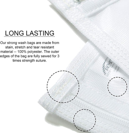 TENRAI 3 Packs Delicate Laundry Bags for Reusable Face Masks and Makeup Remover Pads, Fine Mesh Wash Bags