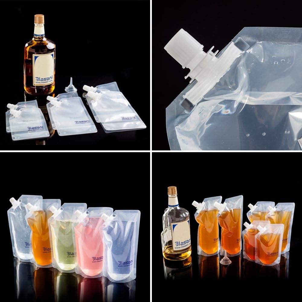 Concealable Cruise Ship Rum Sneak Flask Kit Set - 4x16oz, 4x8oz