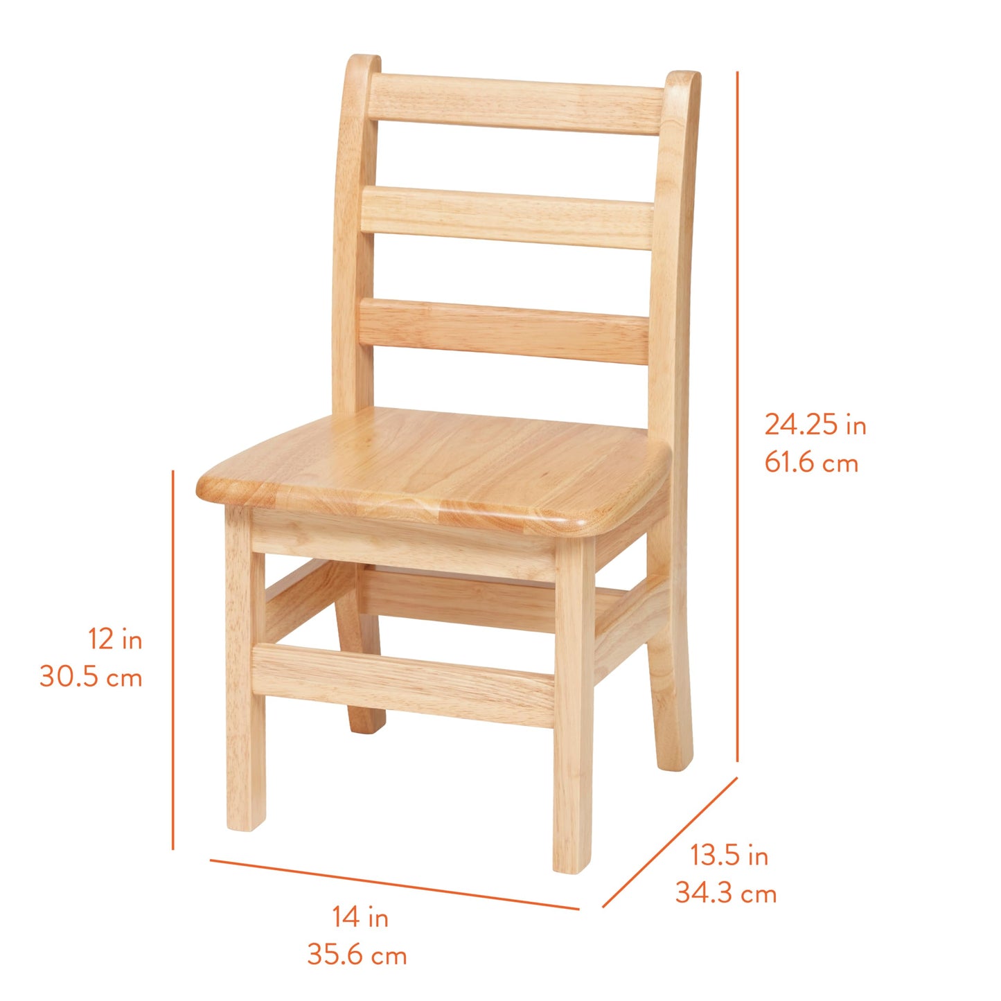 Back2School Express Wooden Activity Table and 12in Chairs, Wood Furniture, Natural, 3-Piece