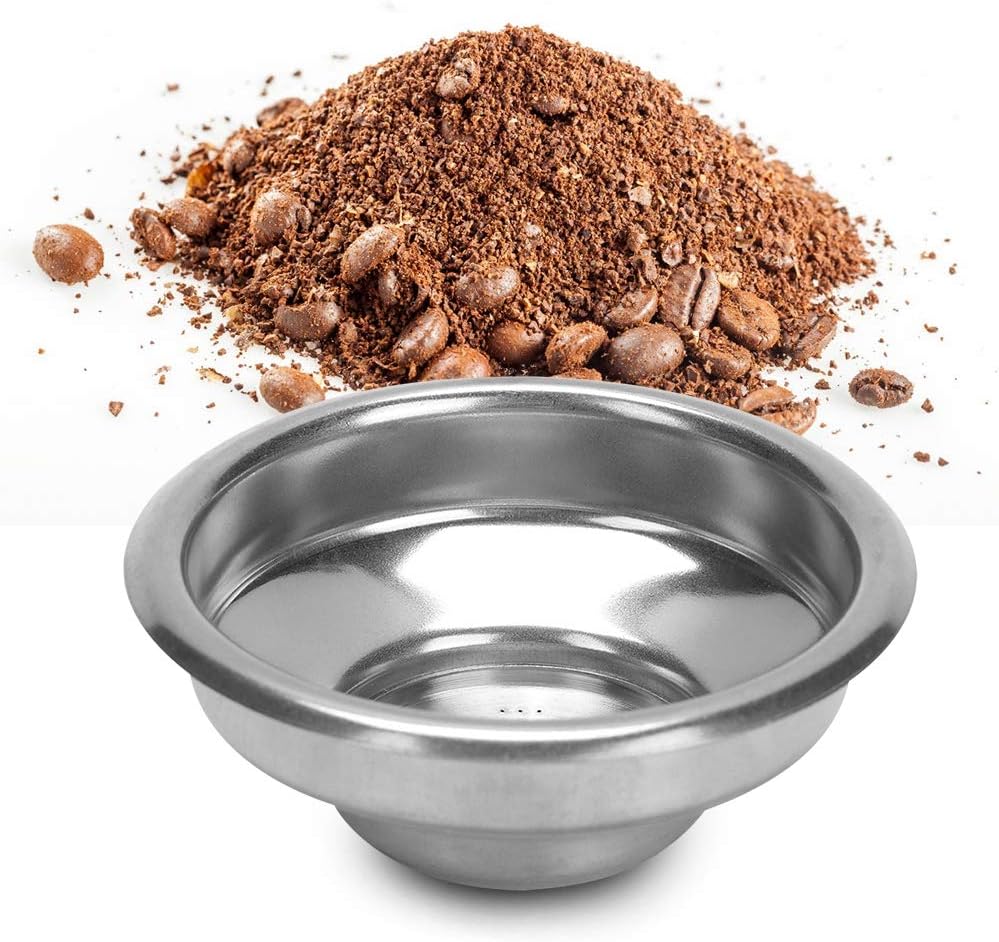 58mm Stainless Steel Portafilter Basket, 1 Cup Bottomless Coffee Filter Replacement for Espresso Machines