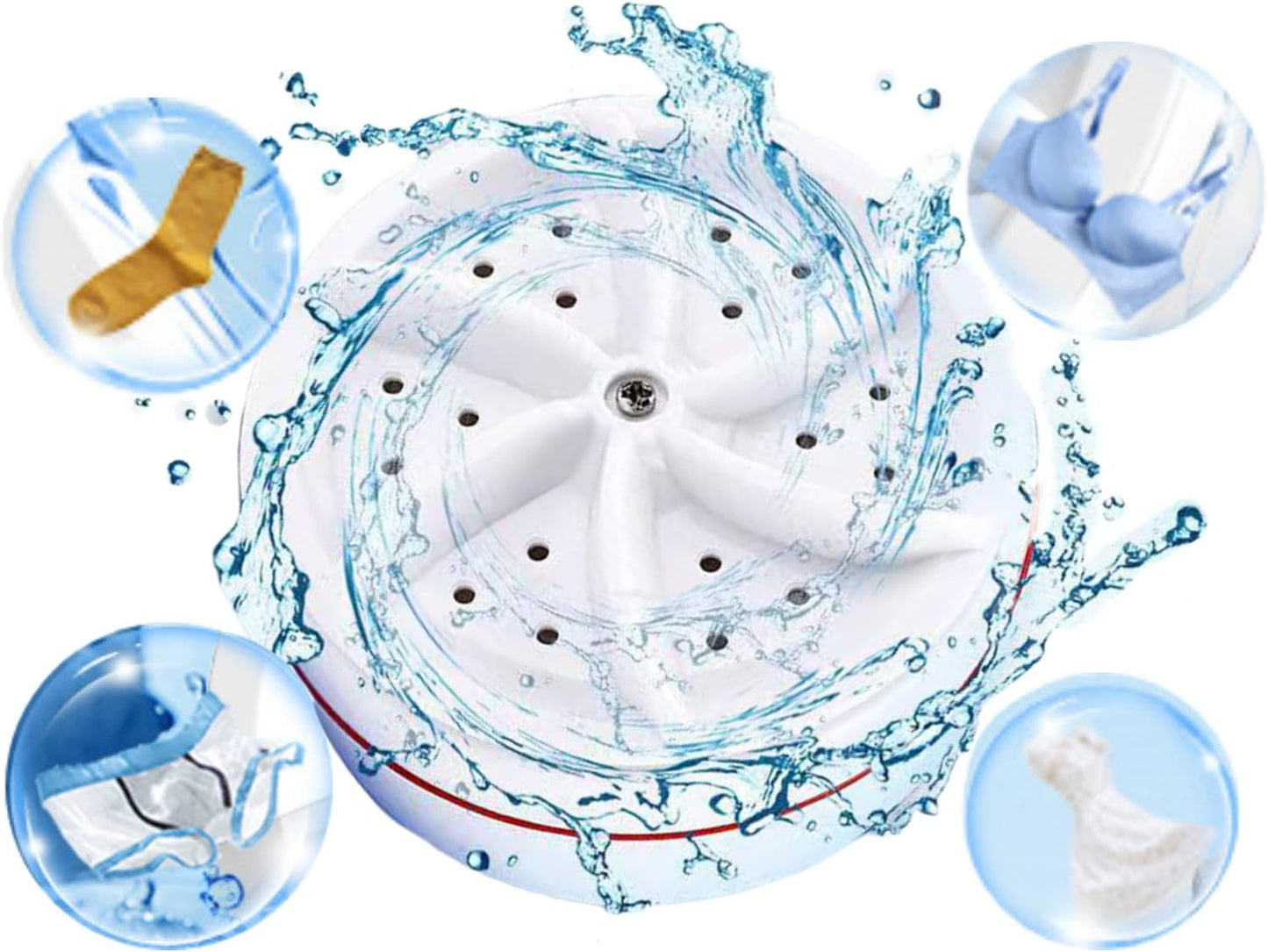Mini Washing Machine - Portable Washer for College Rooms, Travel, Home, Apartment - Small Turbine Washer with USB
