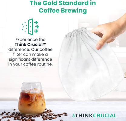 Think Crucial Replacement Strainer Bag Compatible with Toddy Cold Brew System, Washable & Reusable (2 Pack)