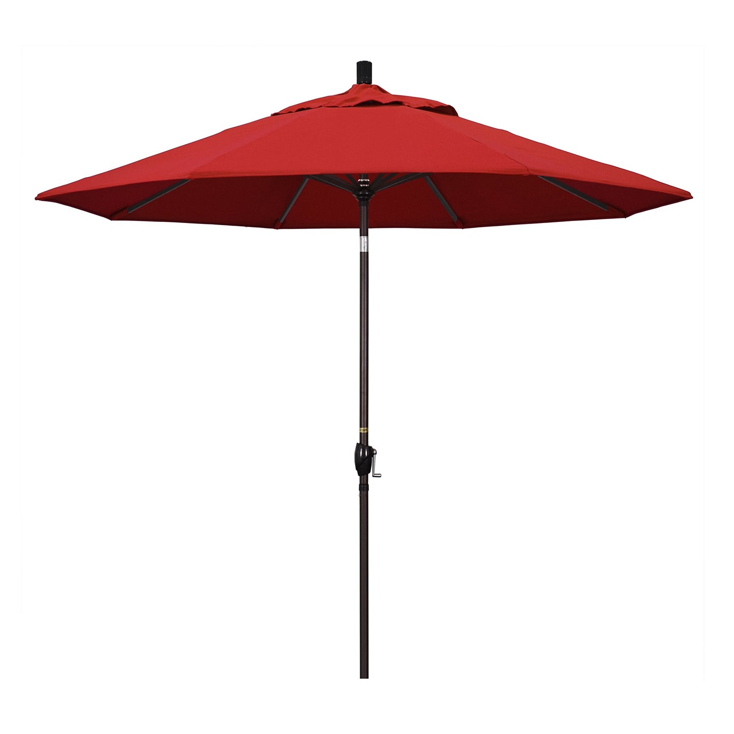 California Umbrella 9' Rd Pacific Trail Series Aluminum Patio Umbrella, Crank Lift, Push Button Tilt, Bronze Finish