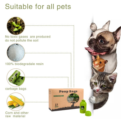 Yingdelai Dog Poop Bag, 540 Counts Biodegradable Dog Waste Bags with 1 Dispenser, Eco-Friendly Leak-Proof Pet Poop Bags for Doggy | Scented