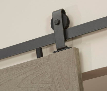 LTL Home Products MT3684HGHKKD Montana Ready to Assemble PVC Barn Door Kit, 36" x 84", Heather Grey