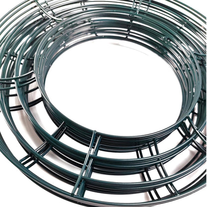 TIHOOD 3PCS 10” Wire Wreath Frames Green Christmas Metal Round Wreath Form Wire Frames for Floral Arrangements Craft DIY Thanksgiving Autumn Christmas Wreath Supplies
