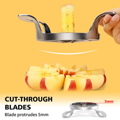 SAVORLIVING 4.72 inches Apple Slicer,12-Blade Extra Large Apple Corer, Heavy Duty Stainless Steel Apple Cutter and Divider with Updated Safe Blade System