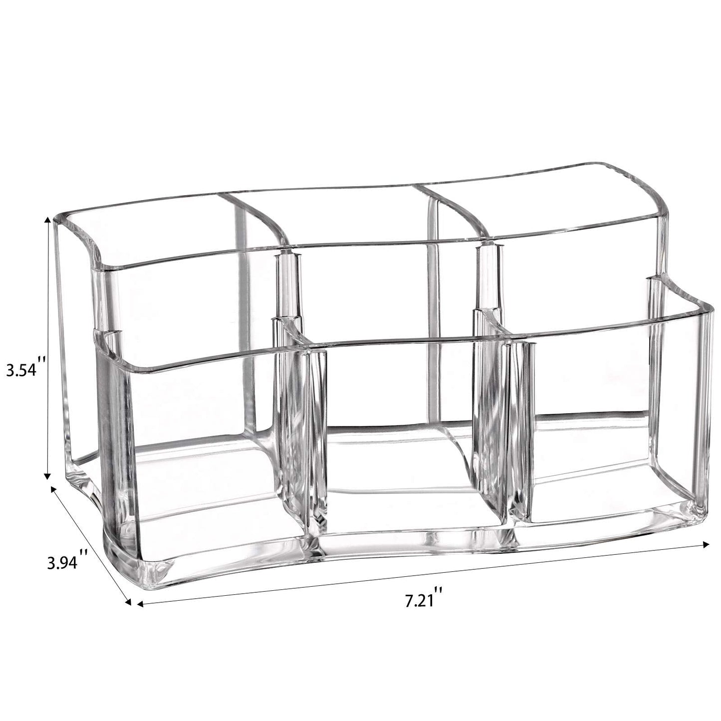 Tbestmax 6 Slot Acrylic Makeup Brushes Holder Organizer, Clear Eyebrow Pen Container Cosmetics Storage
