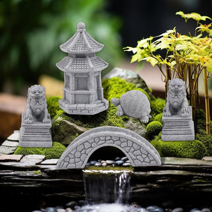 ZORZA 1Set Mini Chinese-Style Sandstone Figurines Enchanting Garden Bridge for Fairy Gardens Mini Zen Garden Decor Miniature Garden Accessories for Bonsai Terrariums Fish Tanks Decorations