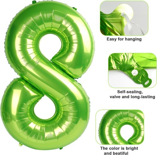 Light Green Number 9 Balloon by [Brand Name] - 40 Inch Birthday Party Decoration for 9, 19, 90 Celebrations