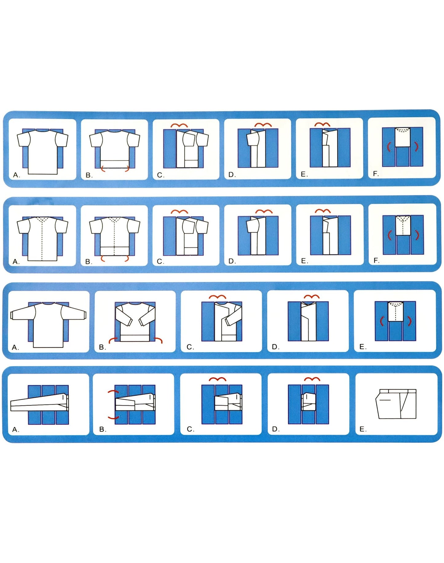 QWORK PP Composite Folding Board, 2 Pack Folding Clothes Board - Black + Blue, One-Hand Operation Laundry Folding Tool, Non-Slip Silicone Buckles, T Shirt Folder, Laundry Folders for All Garments