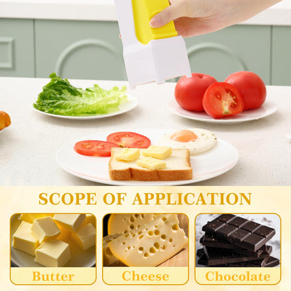 One-Click Butter Slicer with Airtight Storage - Stainless Steel Blade Butter Dispenser, Fridge-Friendly Container with Sealed Lid (Dishwasher Safe)