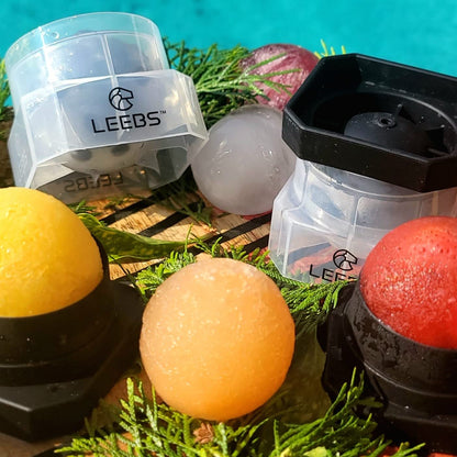 Silicone Freezer Press Sphere Ice Ball Maker Mold, 3 Pack for Large Round Craft Whisky Ice Balls - Bourbon, Scotch, Old Fashioned, Cocktail Drinks - by LEEBS