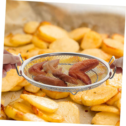 Mesh Drain Pan Set - Barbeque Grill Plate and Vegetable Drainer for Smokeless Roasting and Steaming