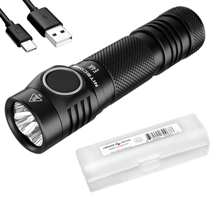 Nitecore E4K 4400 Lumen EDC Compact Rechargeable Flashlight with LumenTac Organizer