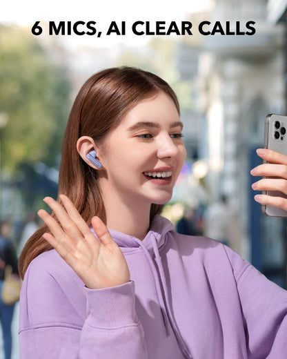 Soundcore P40i by Anker, Noise Cancelling Wireless Earbuds, Adaptive Noise Cancelling to Environments, Heavy Bass, 60H Playtime, 2-in-1 Case and Phone Stand, IPX5, Wireless Charging, Bluetooth 5.3