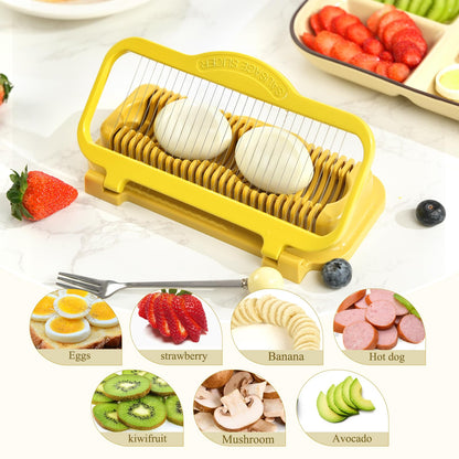 Egg Slicer for Hard Boiled Eggs Banana Slicer, banana Strawberry Mushroom, Aluminium Stainless Steel Wires Heavy Duty Dishwasher Safe