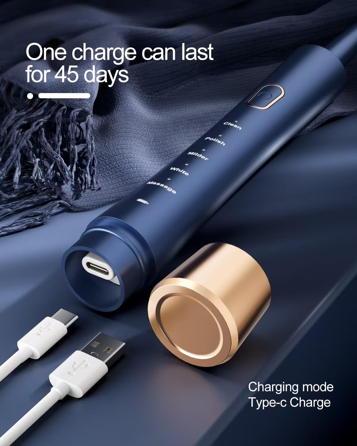 Sonic Electric Toothbrush for Adults, USB Rechargeable Sonic Toothbrush with 8 Brush Heads, Smart Timer, 5 Modes, 2-Hour Fast Charge Last 30 Days, Pink