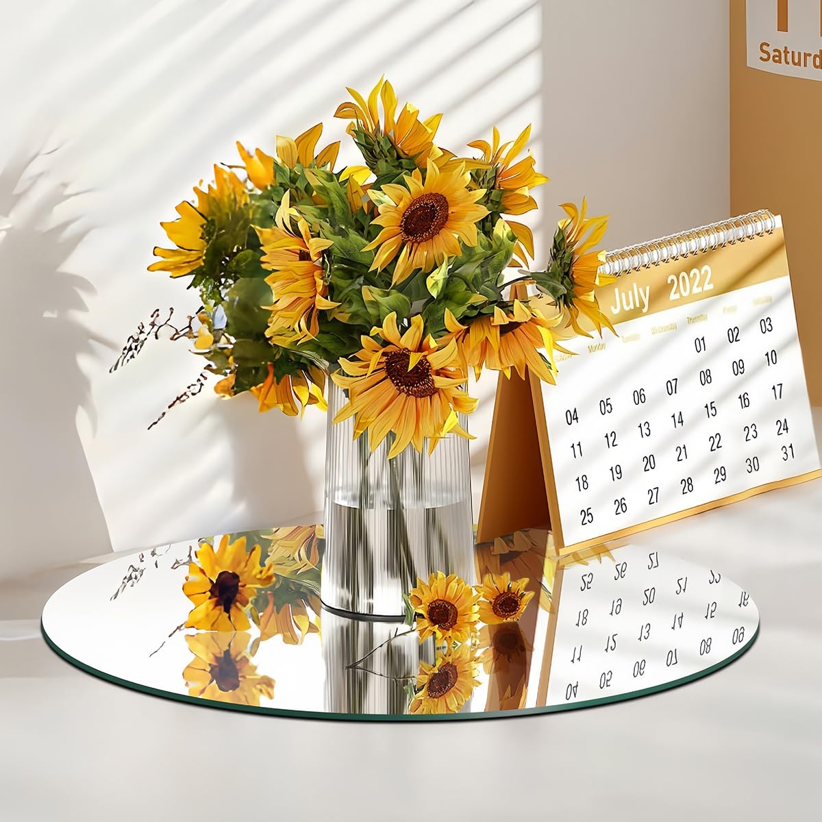 13Pack Round Mirror for Table Centerpices Self Adhesive Acrylic Circle Wall Mirrors Centerpieces for Tray Candle Plate for Wedding Christmas Table Birthday Party Decor (8inch,10inch)