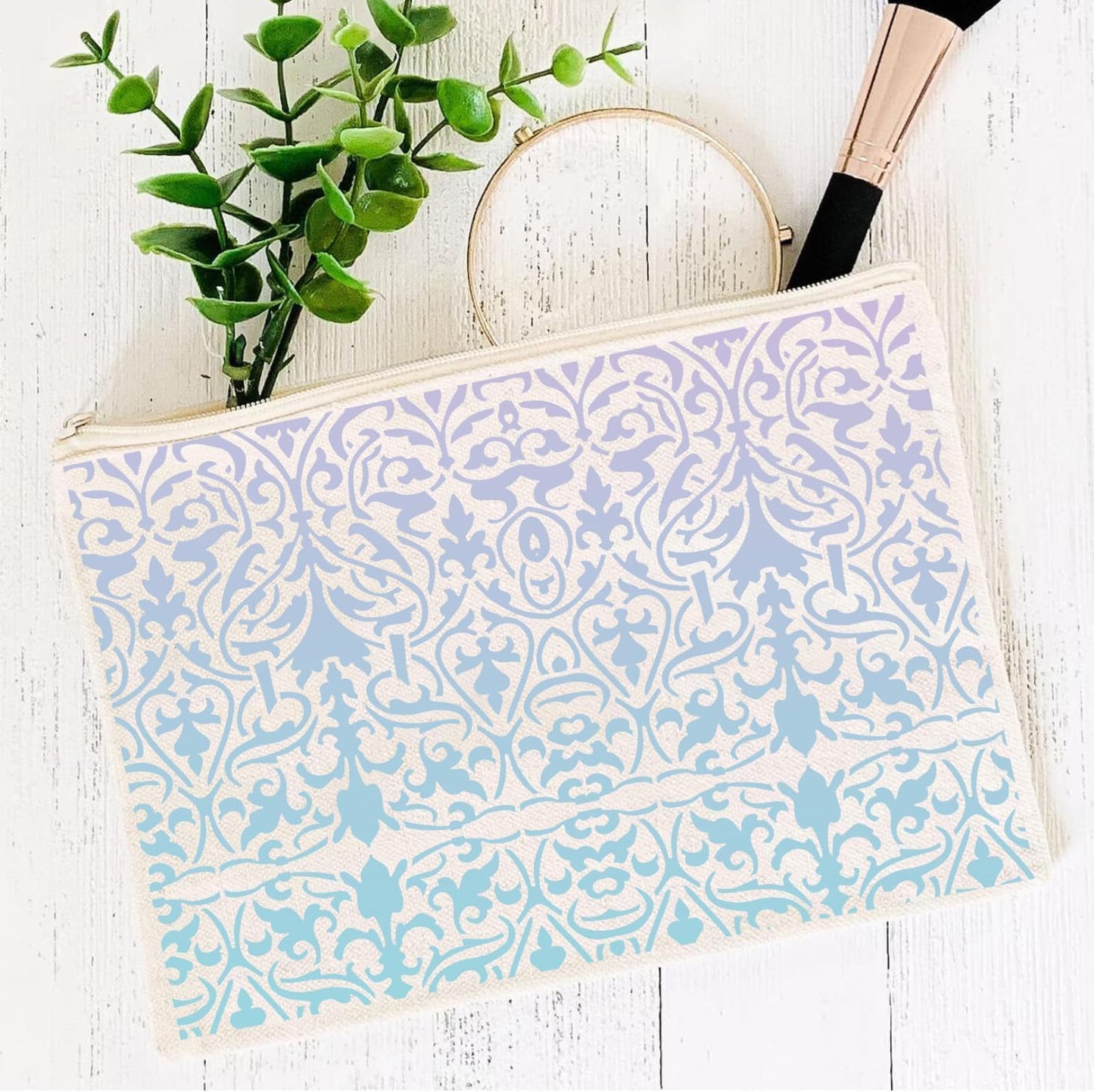 Damask Stencils for Crafts Reusable Texture Stencils Mixed Media Stencil Background Drawing Templates for Painting on Wood Wall Fabrics Crafts Furniture