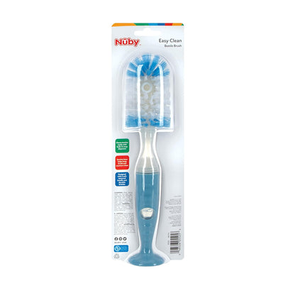 2 1 Nuby Easy Clean Dispensing Soft and Durable Bristle Bottle Brush with Textured Handles and Suction Base, in System