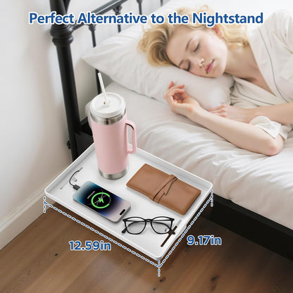 Bedside Shelf for Dorm Bunk Bed, Clip On Nightstand, Bed Side Table Tray Organizer, College Dorm Room Essentials