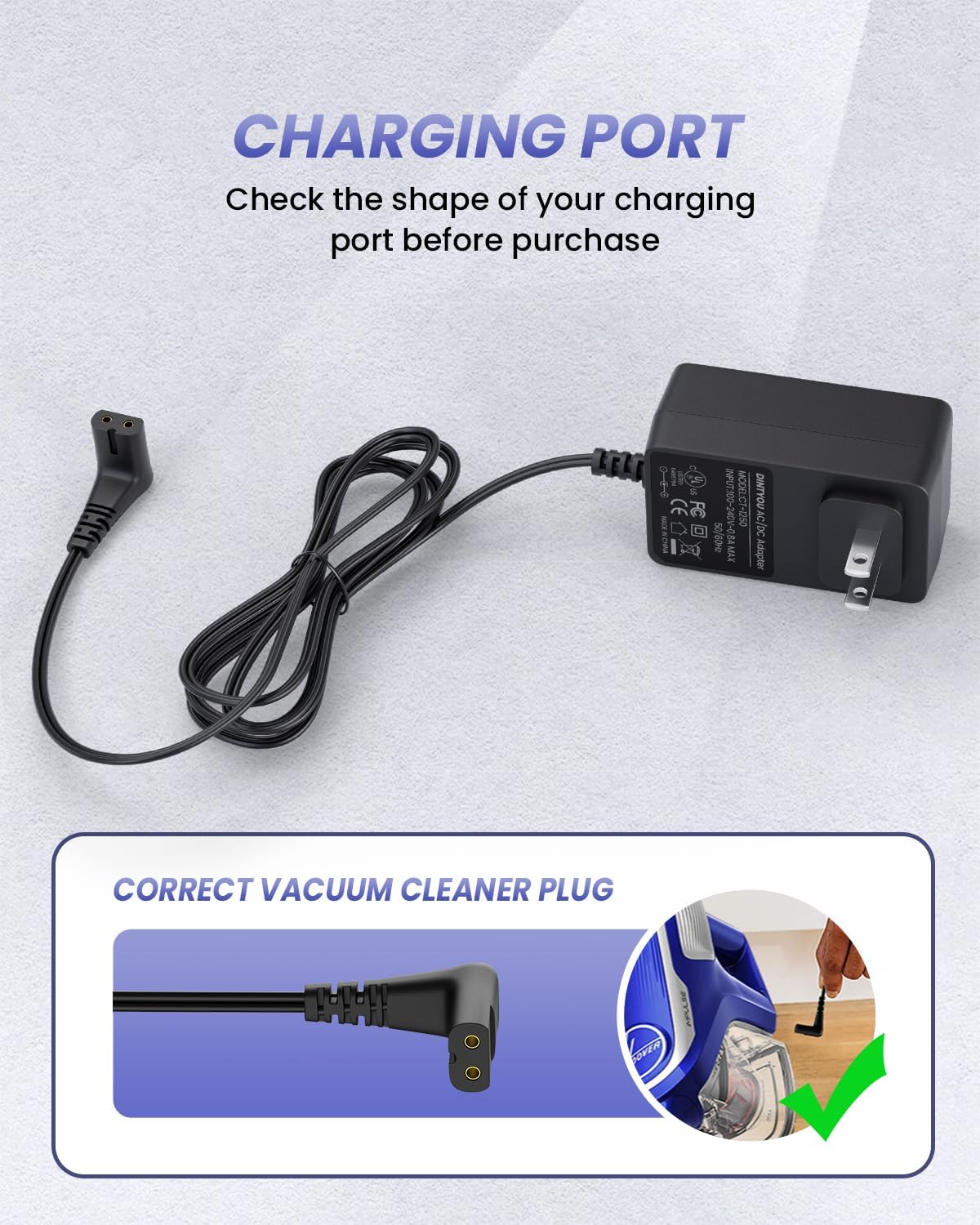 Replacement Charger for Hoover BH53020 BH53000 BH53010CDI, Cordless Stick Vacuum Cleaner Adapter, 440010414