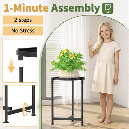 LASZOLA Metal Large Plant Stand for Indoor Plants, Morden Corner Plant Holder Rack, Sturdy Vertical Single Flower Shelf