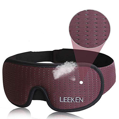 LEEKEN 3D Sleeping Eye Mask - 100% Lights Blockout Sleep Mask for Men Women, Cool Sports Fabric Eye Cover for Travel/Nap/Night Sleeping,Comfortable and Breathable… (mesh-Grey)