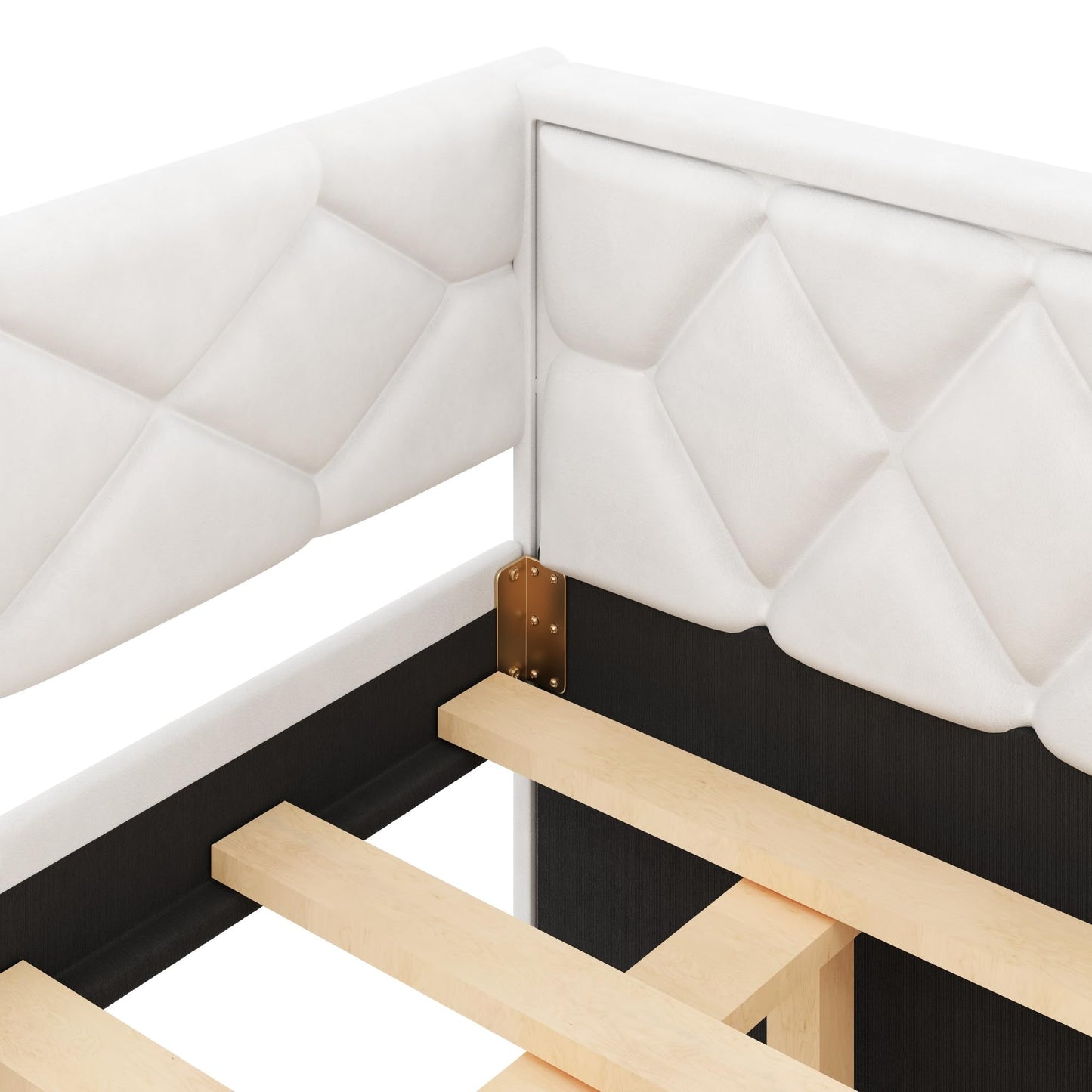Merax Full XL Upholstered Daybed with Trundle, Modern PU Leather Sofa Bed Frame with Pull-Out Bed, Tufted Daybed Couch for Living Room Guest Room, No Box Spring Needed, White