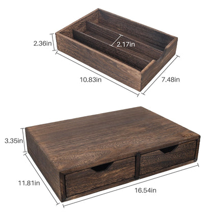 HTB K Cup Holder Compatible with K Cups,Coffee Pod Holder Holds Up 30 Cups,K Cup Organizer Storage Drawer (Wood-b)