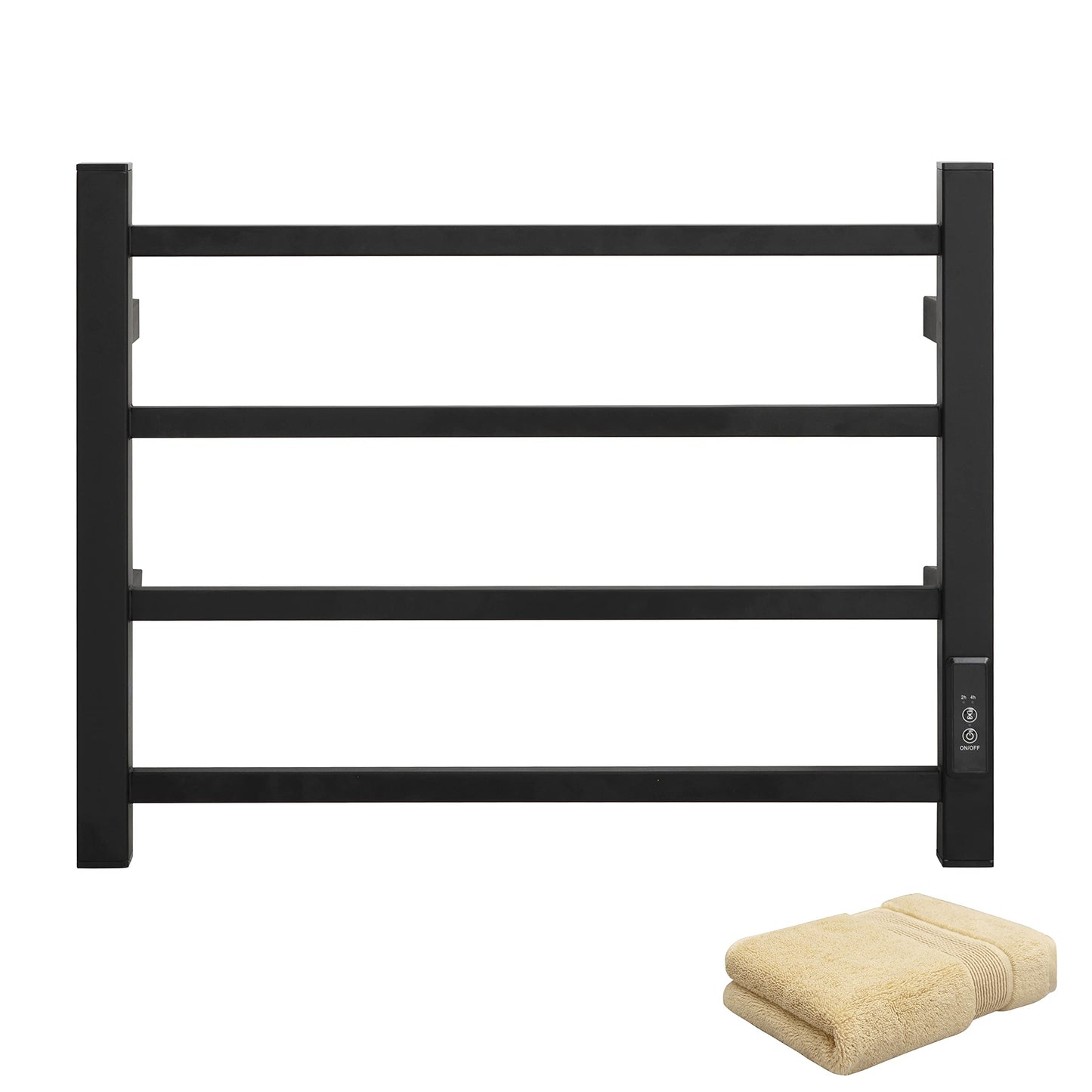 KEG Towel Warmer 8 Bars for Bathroom Freestanding or Wall Mounted Bath Towel Heater Plug-in with Built-in Timer Silver