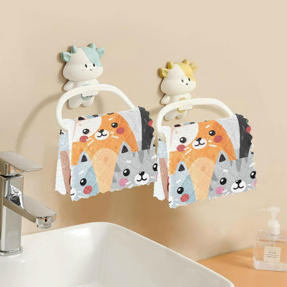 Cute Cats Microfiber Reusable Cleaning Cloths, Kitchen Dish Cloths for Washing Dishes, 6 Pack Animal Dish Towels