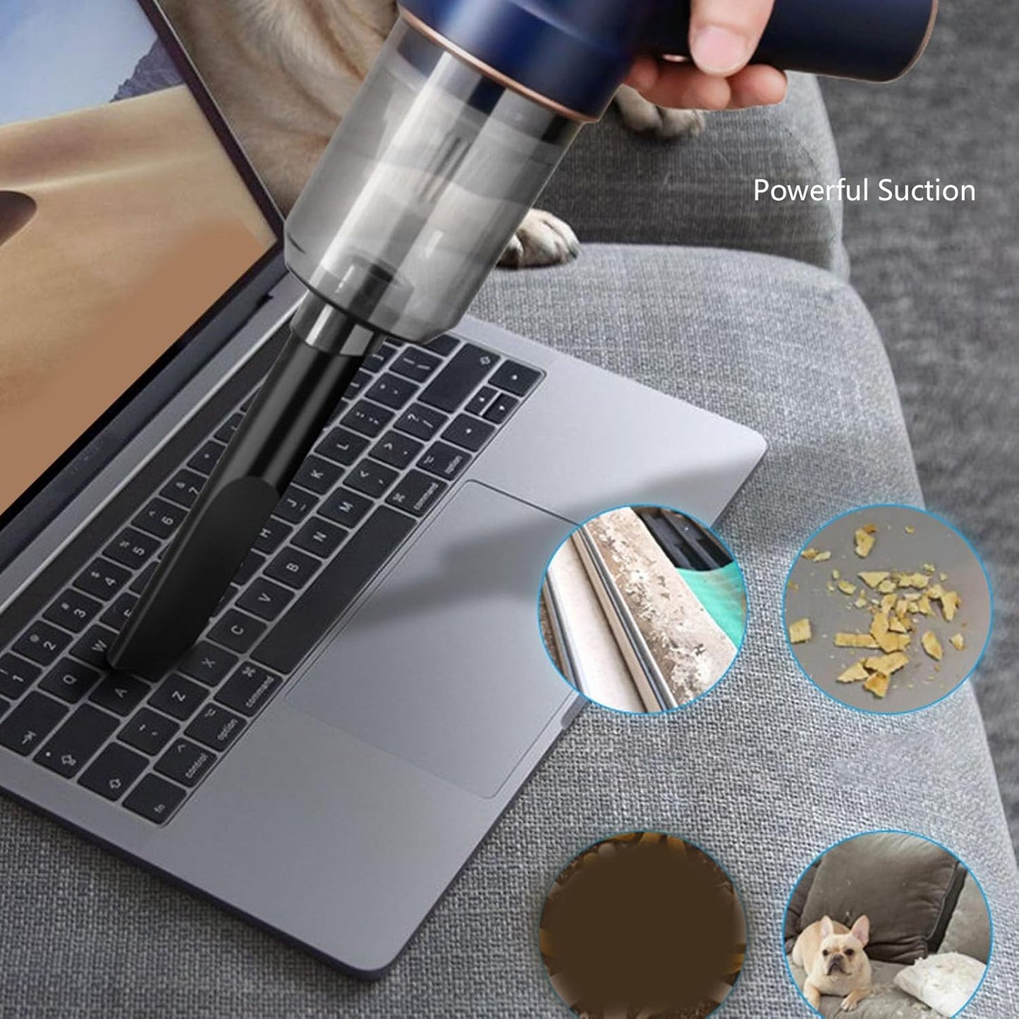 Estink Mini Handheld Vacuum Cleaner, 120W Cordless Duster for Car & Home Office Cleaning