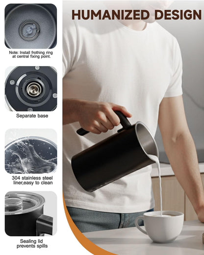 Torlaist Milk Frother and Steamer, 4-in-1 Automatic Electric Milk Frother 11.8oz/350 ml, Instant Hot and Cold Foam Maker, Milk steamer Heater Foamer Warmer for Coffee, Cappuccino, Macchiato, Latte