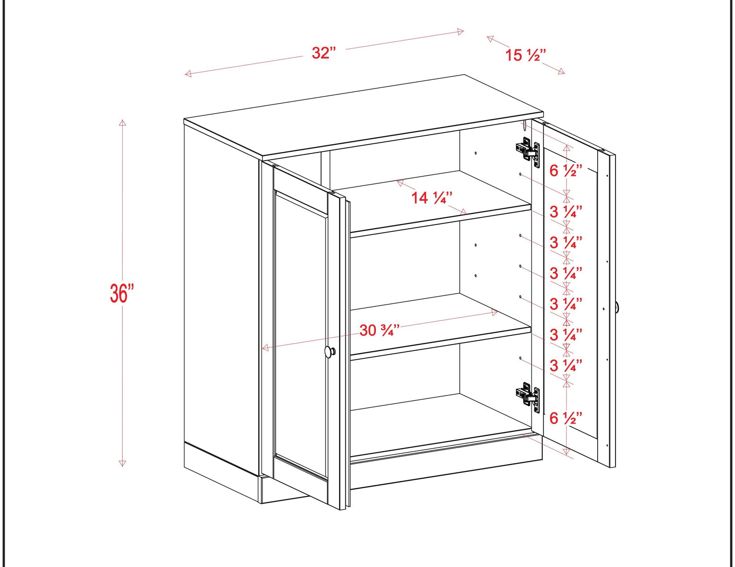Palace Imports 100% Solid Wood Bathroom Storage Cabinet - 32" Wide - Navy Blue, Small Bathroom Cabinet with 2 Shaker Doors & Adjustable Shelves, 100% Eco-Friendly Wood, Modular Cabinets
