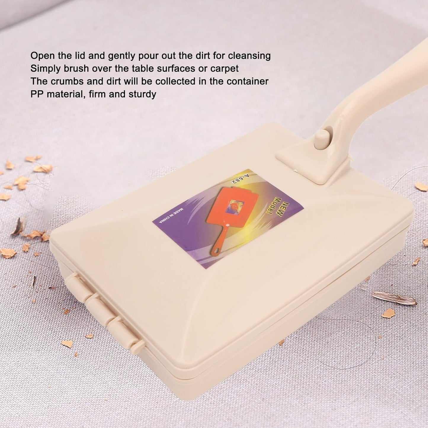 Carpet Floor Sweeper Manual with Horsehair, Dual Rotating System & 2 Corner Brushes for Cleaning Pet Hair