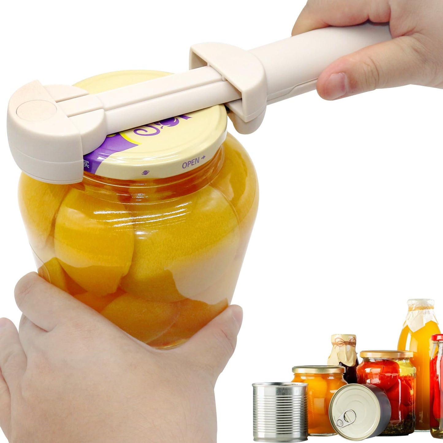 RAIN SPIRIT Multifunctional Retractable Bottle & Jar Opener - Adjustable Can Opener & Lid Gripper for Seniors, Weak Hands, and Arthritis,Jar Opener Bottle Opener and Lid Opener，Wine Opener Gadgets ﻿