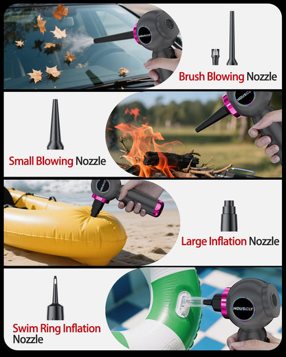 houscly Handheld Car Vacuum Portable Cordless 25000Pa High Power Small Mini Hand Vacuum Rechargeable 4-in-1 Wireless Handheld Vac for Car Office Desktop Home Cleaning Ideal Gifts for Men & Women
