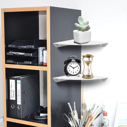 Cosmos 2 Pcs Acrylic Wall Mount Floating Corner Shelves Quarter Round Shower Shelf Hanging Corner Shelves Wall Storage