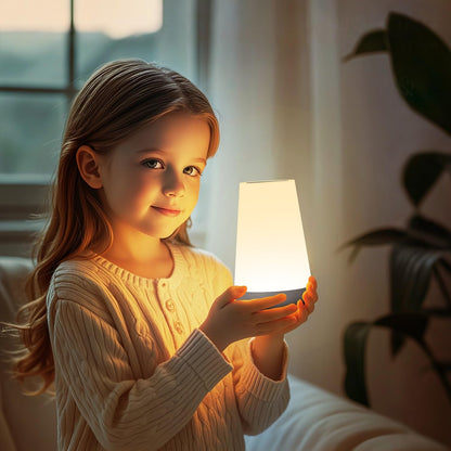 Auxmir LED Night Light Bedside Lamp Touch and Remote Control Dimmable Tabletop 13 RGB Colors Changing 5 Brightness Adjustable Rechargeable Portable Lamp for Baby Kids Nursery Bedroom Bathroom Camping
