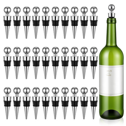 WLLHYF Wine Stoppers for Wine Bottles 30 Pcs Wine Bottle Stopper with Silicone Vacuum Wine Bottles Corks Reusable Wine Stopper for Bar, Holiday Party Suitable for Standard Bottle
