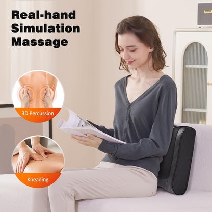 Boriwat Back Massager with Heat, Neck Massager for Pain Relief Deep Tissue, 3D Kneading Massage Pillow for Back, Neck, Shoulder, Legs, Gifts for Women Men Mom Dad