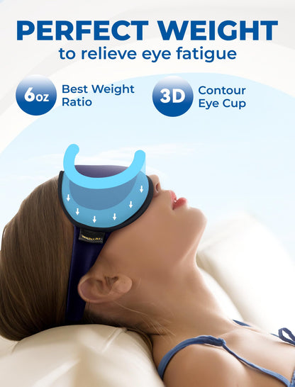 3D Cooling Gel Sleep Mask for Women & Men – 6oz Weighted Eye Mask for Sleeping, 100% Blackout, Ice Cold Gel, Migraine & Headache Relief, Eye Care, Deep Relaxation, Airplane Travel Essentials, Gift